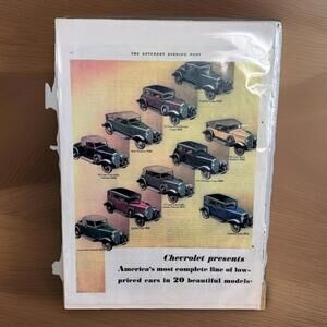 Vintage Collectible Original Ephemera Print Chevrolet Ad Magazine 1931